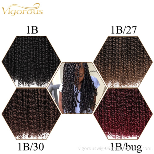 Vigorous 18 Inches 22 Strands/pack Passion Twist Hair Long Ombre Crochet Hair Synthetic Pre looped Fluffy Twists Braiding Hair